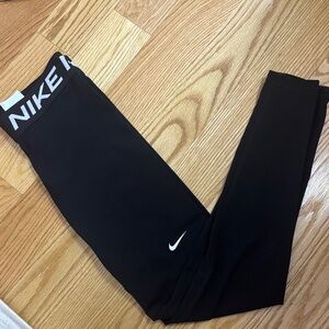 Nike Women’s Black Leggings with White Logo